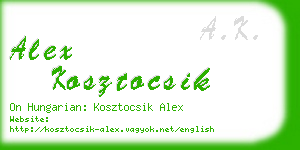 alex kosztocsik business card